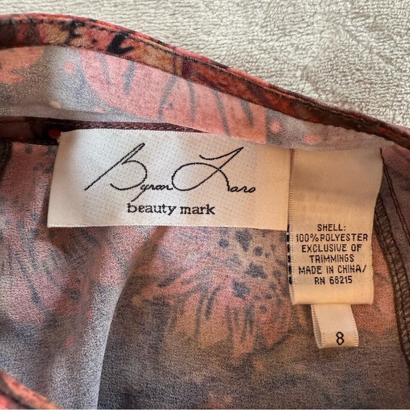 Byron Lars Beauty Mark Womens Floral Blouse Top Size 8 Silicone Shoulder Detail - Picture 12 of 15